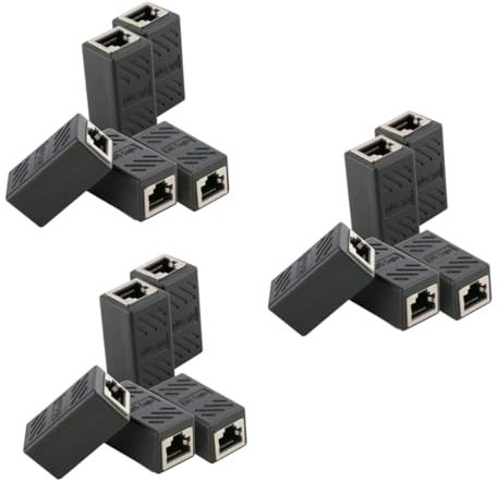 jojofuny 15stücke Geschirmte Ethernet Kupplungen Female Zu Female Für Netzwerkkabel Zuverlässige Verbindung Verlängerung Von Ethernet-verbindungen Korrosionsbeständige Schwarz