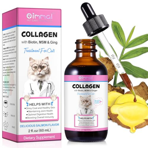 JSBNQRMZ Kollagen Nahrungsergänzungsmittel für Katzen,60ml Kollagen und Msm können die Gelenke Ihres Haustieres nähren und unterstützen,die Knochen stärken und die Gelenkschmierung verbessern