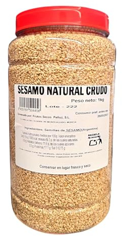 Semillas de Sésamo Crudo Natural - 1 kg - Entero - Sin Sabor Añadido - Alto en Omega