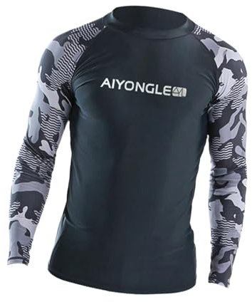 Harilla Camisa de natación para hombre, traje de surf, ajuste suave y cómodo, camisetas de manga larga, camisa de surf, camisa de playa para buceo, surf, L