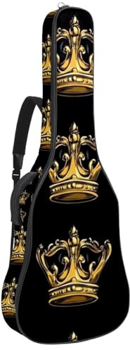Gitarrentasche für Bassgitarre mit Multi Golden Royal Crown 32, Tasche für Akustikgitarre, 101,6 cm (40 Zoll) E-Gitarrenkoffer, wasserdichte Oxford-E-Gitarre, Gigbag für akustische Konzertgitarre,