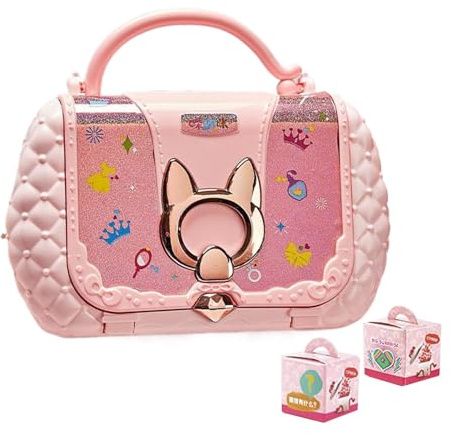 Kit di makeup portatile per ragazze, set di makeup per bambini, kit di trucchi, principessa Pretend, set di giocattoli per bambini, set di makeup per ragazze di compleanno, giocattoli per ragazze