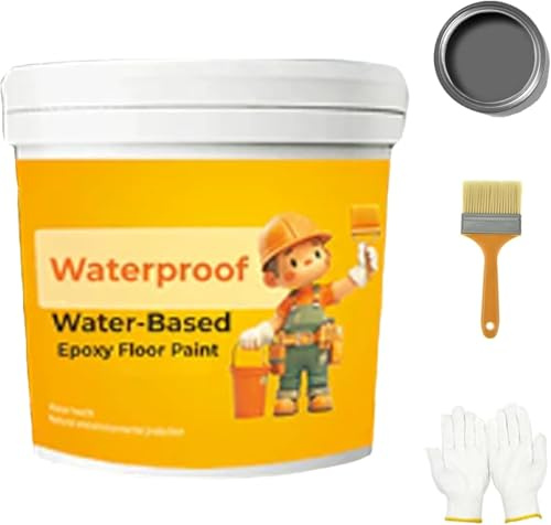 Pintura Epoxi a Base de Agua Para Piso - Impermeable, Antideslizante, Secado Rápido Para Hormigón y Garaje