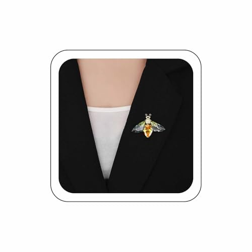 Wendalern Jolie broche abeille en cristal avec strass et oxyde de zirconium pour écharpe, châle, bouquet, corsage, accessoires de vêtements pour femme, Métal