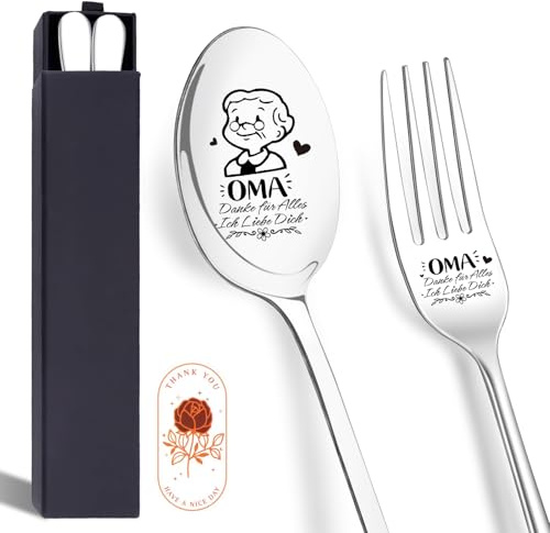 Cadeaux de grand-mère pour la fête des mères, cuillères et fourchettes personnalisées, cadeau de cuillère à café, cadeau pour femme, cadeau de fête des mères pour grand-mère, anniversaire
