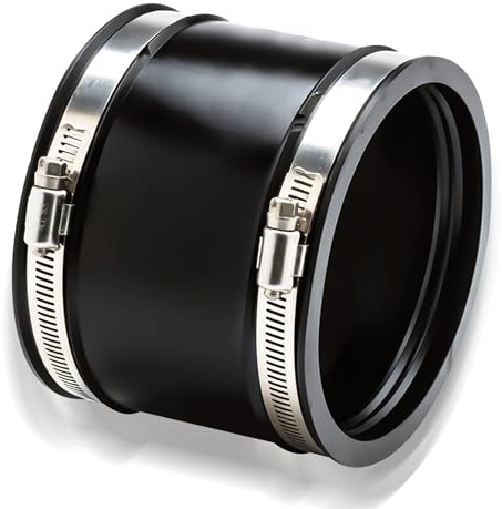 150mm Flexible Gummimuffe Gummikupplung mit Zwei Edelstahlschellen, Flexible Geräuschmindernde Manschette für Rohrventilator,Rohrverbinder für Rohrventilator,Zum Anschluss Von Rohrventilatoren