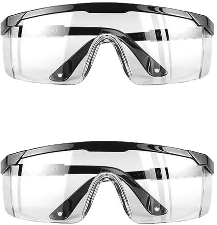 ElevaPulse Schutzbrille Arbeitsschutzbrille - Antibeschlag, Augenschutzbrille Vollsichtbrille für Brillenträger, Transparent, 2 Stück