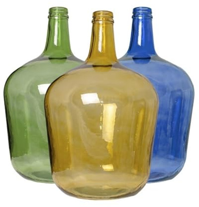 Cosecha Privada Cok Garrafa Vidrio Transparente - Damajuna - Estilo Apple Botijo transparente de colores - Jarra Cristal - Jarrón Cristal (Mix, 2 L)