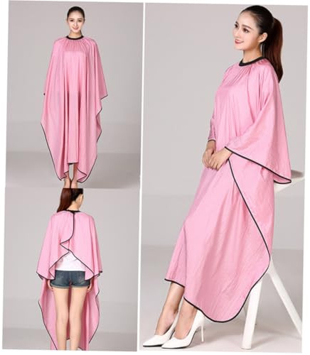 Mobestech Parrucchiere Rosa Leggera e Resistente per Taglio Capelli Uomo Donna Mantello Protettivo Antipolvere per Salone e Uso Domestico