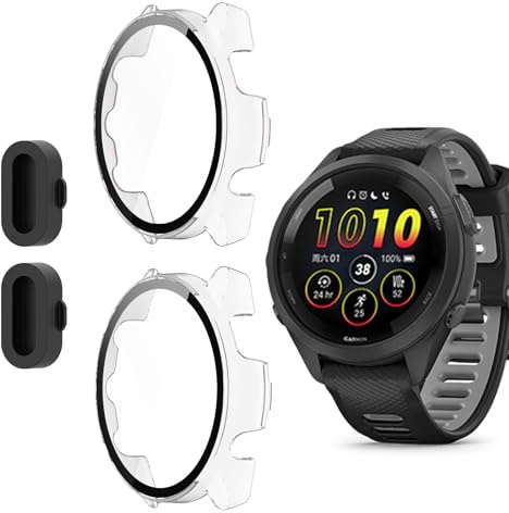 2 Pack for Garmin Forerunner 965 Watch Screen Protector Case Anti-Scratch