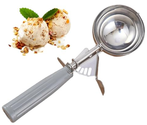 Palline per | Cucchiaio per biscotti con rilascio facile del grilletto in acciaio inossidabile|Cucchiaio da portata per impasto con scavino per melone | Dosatore per biscotti per gelati, sorbet