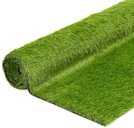 SPRINGOS Tappeto di erba sintetica 4x2 m 32 mm, Tappeto per giardino, UV Resistente con fori di drenaggio, Erba sintetica spessa, per esterni, per balcone, terrazza, patio, parco giochi, animali