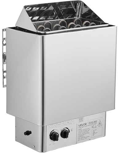 Riscaldatore per sauna a parete, stufa in acciaio inox, timer 0-180 min, intervallo di temperatura 0-100 ℃, 220 V-6 KW per uso domestico e commerciale