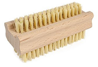 gws Handwaschbürste/Nagelbürste aus Buchenholz Natur mit echten Fibre-Borsten, 10 Stück 95x37x42 mm