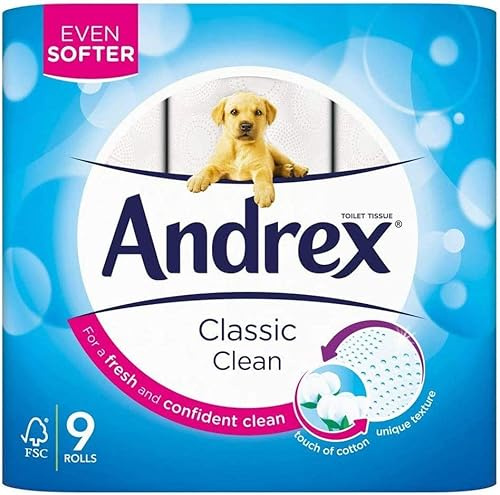 Andrex Classic Clean Toilet Roll Multiple Packs Tissue Paper 9 Rolls 2Ply Cotton (4)
