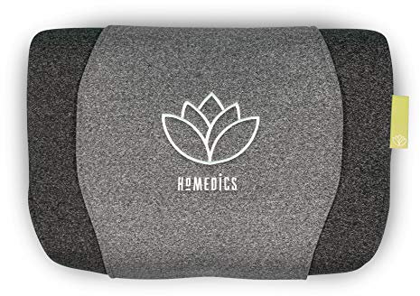 HoMedics Zen Meditationskissen, Memory Foam Nackenstützkissen, Aromalabel zur Verwendung mit ätherischen Ölen, extra beruhigende Rollenmassage, super leise, kabelloser Schlafbetrieb, grau