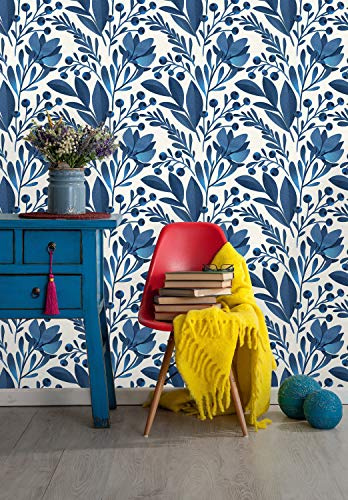 Removable Wallpaper | Peel and Stick Floral Wallpaper | Self Adhesive Watercolor Wallpaper | Botanical Wallpaper (Sample 12 x 24)