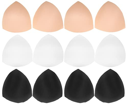 TENDYCOCO 6 Paia Inserti Per Coppe Del Reggiseno Rimovibili Imbottiture in Spugna Per Costumi Da Bagno Sportivi E Bikini Colore Pelle Nero Comfort Traspirante