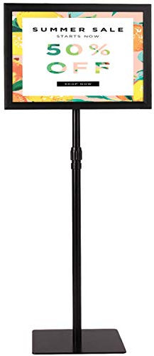 DREAMADE Präsentationsständer A3 Plakatständer Infoständer, Werbe Ständer aus Metall, Höhe Verstellbar, Drehbar, Schwenkbar für Indoor und Outdoor (Schwarz)