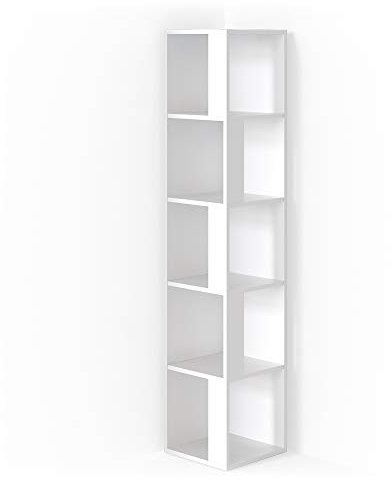 Vicco Eckregal Lio, stehendes Bücherregal, Weiß, 33.3 x 162.2 cm