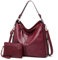 Lifecooler Sac Hobo Sac Cabas Femme Sac a Main Grand Cuir PU Sac Bandoulière Fourre-Tout et Portefeuille Ensemble pour Travail Voyage et Shopping(rouge-violet)