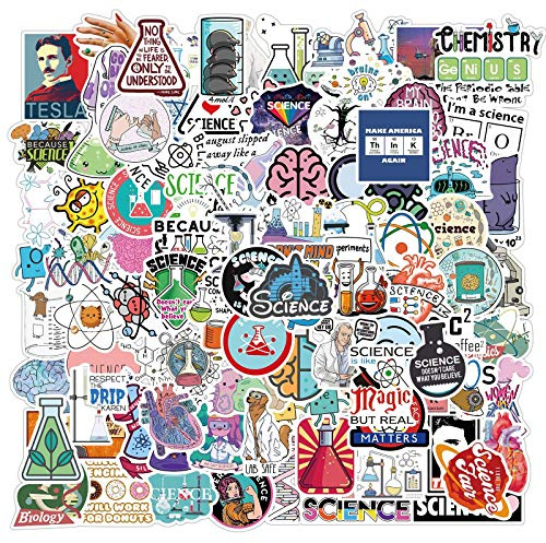 Student Science Laboratory Stickers for Laptop (100 PCS),Gift for Children Teens Adults Girl Boys,Physics Biology Experiment Stickers for Water Bottle,Vinyl Stickers for Dairy,Scrapbook,Skateboard