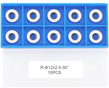 CDBP 12 mm runde Hartmetall-Einsätze, Indexierbar, passend für DIY Drehmaschine Holzdrehwerkzeuge, Ci3, 10 Stück