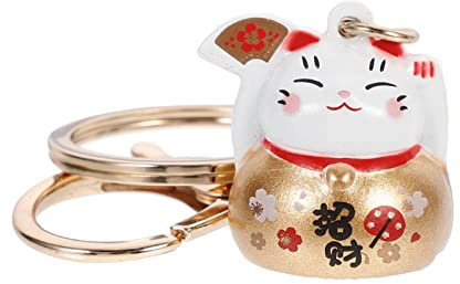 Glückskatze Winkekatze Schlüsselanhänger Japanischer Stil Maneki Neko Glücklicher Katze Schlüsselbund Schlüsselring Geldbörse Anhänger Maskottchen Handtaschen Dekoration Neujahr