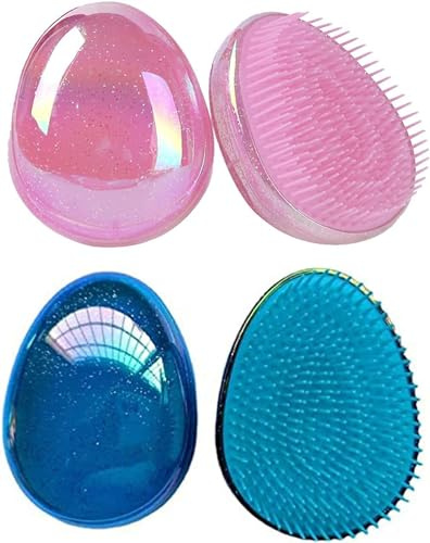 VinBee Haarbürste zum Entwirren Haarentwirre Entwirrbürste ohne Ziepen für Frauen Kinder Farbenfroh Entknoten für jeden Haartyp-Pink und Blau -2Pc（Blau und Pink）
