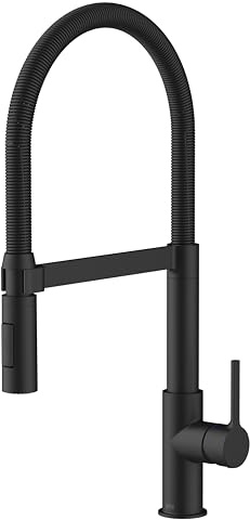 Lenz Küchenarmatur ALUNA in Schwarz matt – mit hochwertiger Markenmischdüse und Markenkartusche – Anti-Fingerabdruck Oberfläche – 46070551