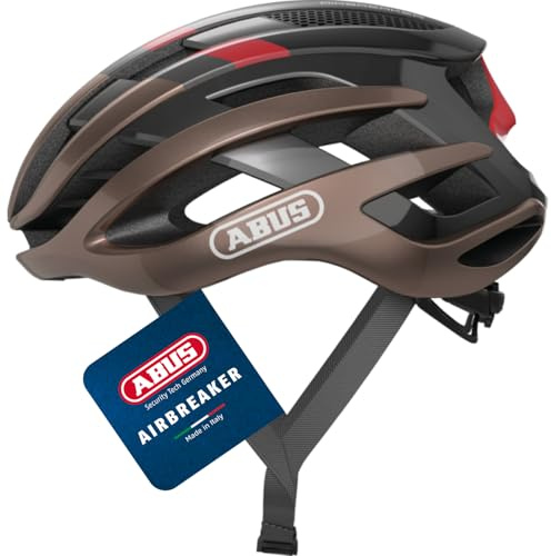 ABUS Rennradhelm AirBreaker - High-End Fahrradhelm für den professionellen Radsport - für Jugendliche und Erwachsene - Helm für Damen und Herren - Kupfer/Rot, Größe L