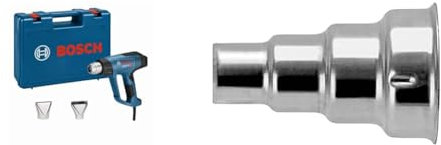 Bosch Professional Décapeur thermique GHG 23–66 (2300 W, plage de températures 50–650 °, 2 buses) Bleu + Bosch Accessories 1609201647 Bague de réduction 14 mm