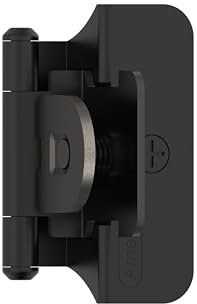 Amerock BPR8701FB | Cerniera per armadio | 6 mm sovrapposizione doppia smontabile | nero opaco | Cerniera per porta dell'armadio da cucina | 1 paio/2 pezzi | Hardware funzionale