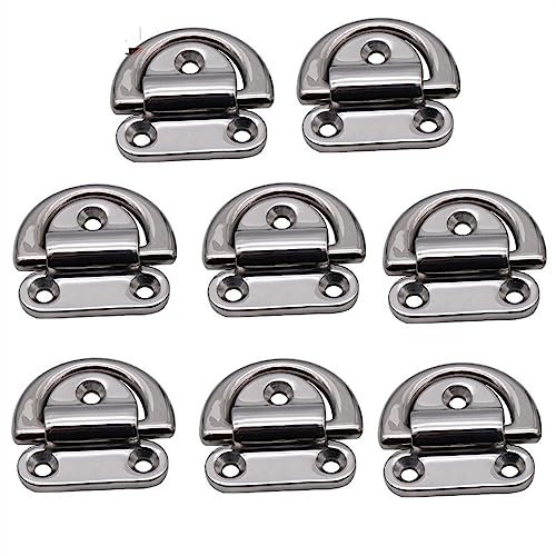 Bootszubehör 8 MM Edelstahl D Ring Deck Klapp Pad Auge Zurrgurt Klampe Marine Hardware 8 Teile/los