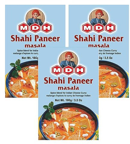MDH Various Seasoning Masala Powder - Spices Mix Curry Masala Recipe Mixes Casserole Seasoning Herbs - Aromatic & Enhances the flavor of the meal (Shahi Paneer Masala (100g), Pack of 3)