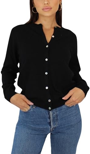 Win's - Chaleco de cachemira para mujer, fabricado en Italia, Negro , S
