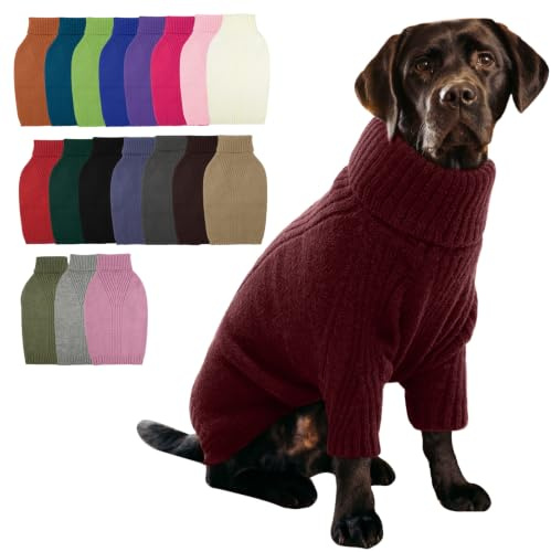 IECOii Hundepullover,Sweater für Hunde,Hundepullover für Kleine Mittelgroße große Hunde,Warm Rollkragen Hunde Pullover,Winter Hundebekleidung for Französische Bulldogge,Labrador,Deutscher Schäferhund