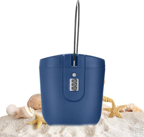 Shurzzesj Tragbare Schlossbox für | Tragbare Sicherheitsschlossbox mit Zahlencode – 2 l Safe Aufbewahrungsbox, Innen- und Außenbereich Schlossbox sicher für persönliche Gegenstände