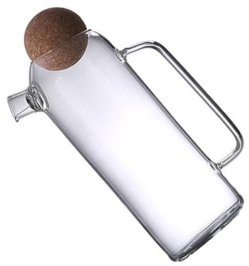 ABOOFAN Tetera De Vidrio Grueso Grande 1200 Ml Corcho, Jarra De Agua y Té De Vidrio, Resistente y Portátil Para Uso Doméstico, Restaurante y Tienda De Té