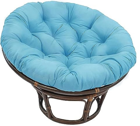 Cushion Coussin de Chaise à Soucoupe Ronde, Coussin de Chaise à œufs imperméable d'extérieur, Coussin de Chaise pivotante en rotin Suspendu (Color : Blue, Size : 80x80cm)