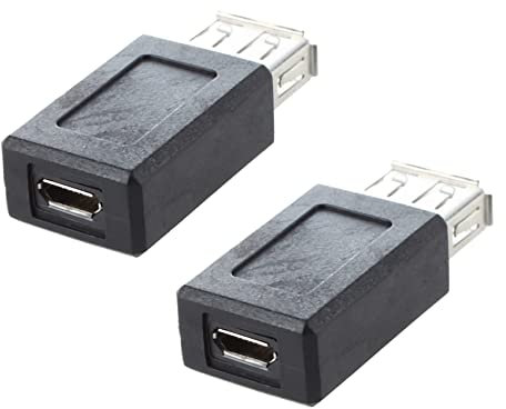 Janasiba 3 X Nero USB 2.0 Tipo A Femmina A Micro USB B Femmina Adattatore Convertitore