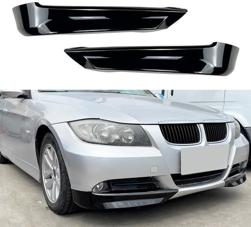 byjgs Diffusor Protector Guard für BMW 3 Series E90 E91 Early Years 318i 320i 330i 2005-2008, Frontlippe Spoiler Frontstoßstangen Lippenkörper Ersatz Frontstoßstange Lippe Splitter Trim,A
