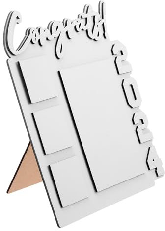 GARVALON Bilderrahmen würfelunterlage einhelll für die Abschlusssaison home decor partydeko einschulung groß Fotorahmen selber machen Partyzubehör Sublimationshandwerk MDF Weiß