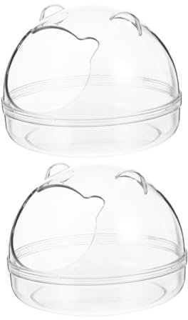 ROMISBABA 2stücke Transparente Hamsterbadezimmer Sichtbare Badewannen Für Kleintiere Für Sandbäder Futter Oder Toilettenschale Aus Hochwertigem Kunststoff