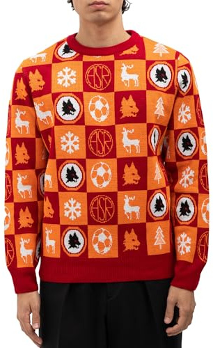 AS Roma Maglione Natale, Unisex-Adulto