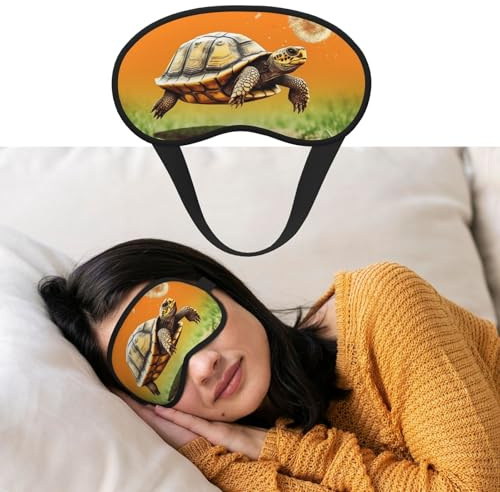 Augenmaske zum Schlafen, atmungsaktiv, lichtblockierend, Schlafmaske, Schildkröte, springen, Nacht, Augenbinde, weich, bequem, Nacht-Augenschutz, für Männer und Frauen, Augenabdeckung für Nickerchen