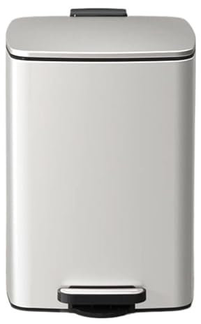 Papelera de Acero Inoxidable Cepillado de 20/30 litros, Papelera de Reciclaje Cuadrada con Pedal, Tapa y Cubos Interiores, Papelera de Acero con escalón y Manos Libres para el hogar y la Oficina