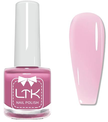 Pink Jelly Nail Polish - Clear Pink Nail Polish - Sheer nail Varnish Fast Drying - Breathable Nail polish - Elegant Translucent nail Polish Long Lasting No Bake UV Non Chip for Women Girls
