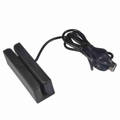 Ejoyous Lector de Tarjetas Magnéticas, MSR580 USB Lector de Bandas Magnéticas de Tarjetas 3 Pistas Lector de Tarjetas de Banda Magnética, para Sistemas POS TXT Word Excel