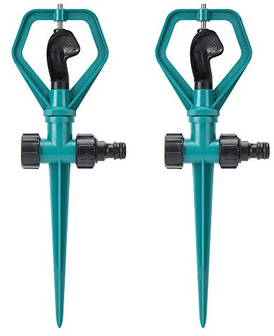 Yctze 2 Set à 360 Degrés Sprinkler de Pelouse Rotatif Automatique pour l'irrigation du Jardin - Accessoires d'arrosage Efficaces pour Les Pelouses, Les Jardins et Les Parcelles de Légumes